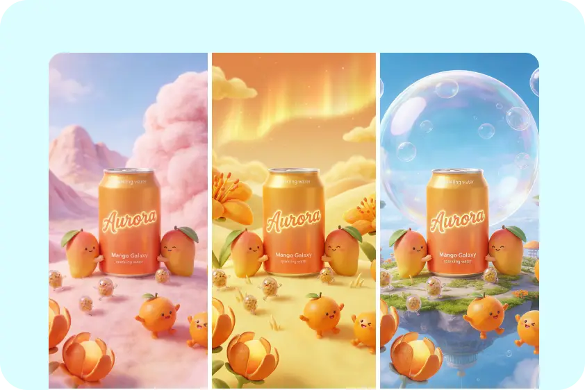 Brand campaign visuals generated with consistent style