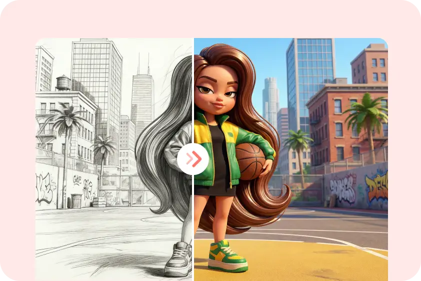 Interactive design prototype built with animated concept assets