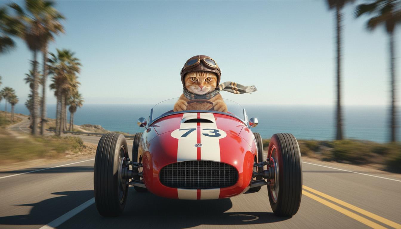 AI video with frame control: ginger cat launch input 1