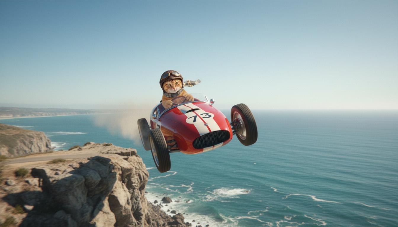 AI video with frame control: ginger cat launch input 2