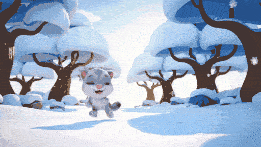 Joyful snow leopard animation output